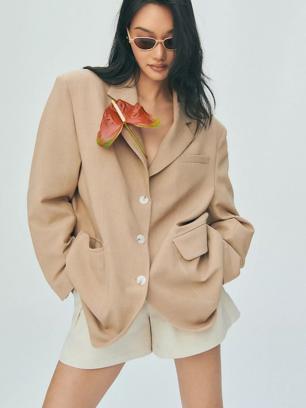 Anthropologie Oversized Beige-Tan Blazer